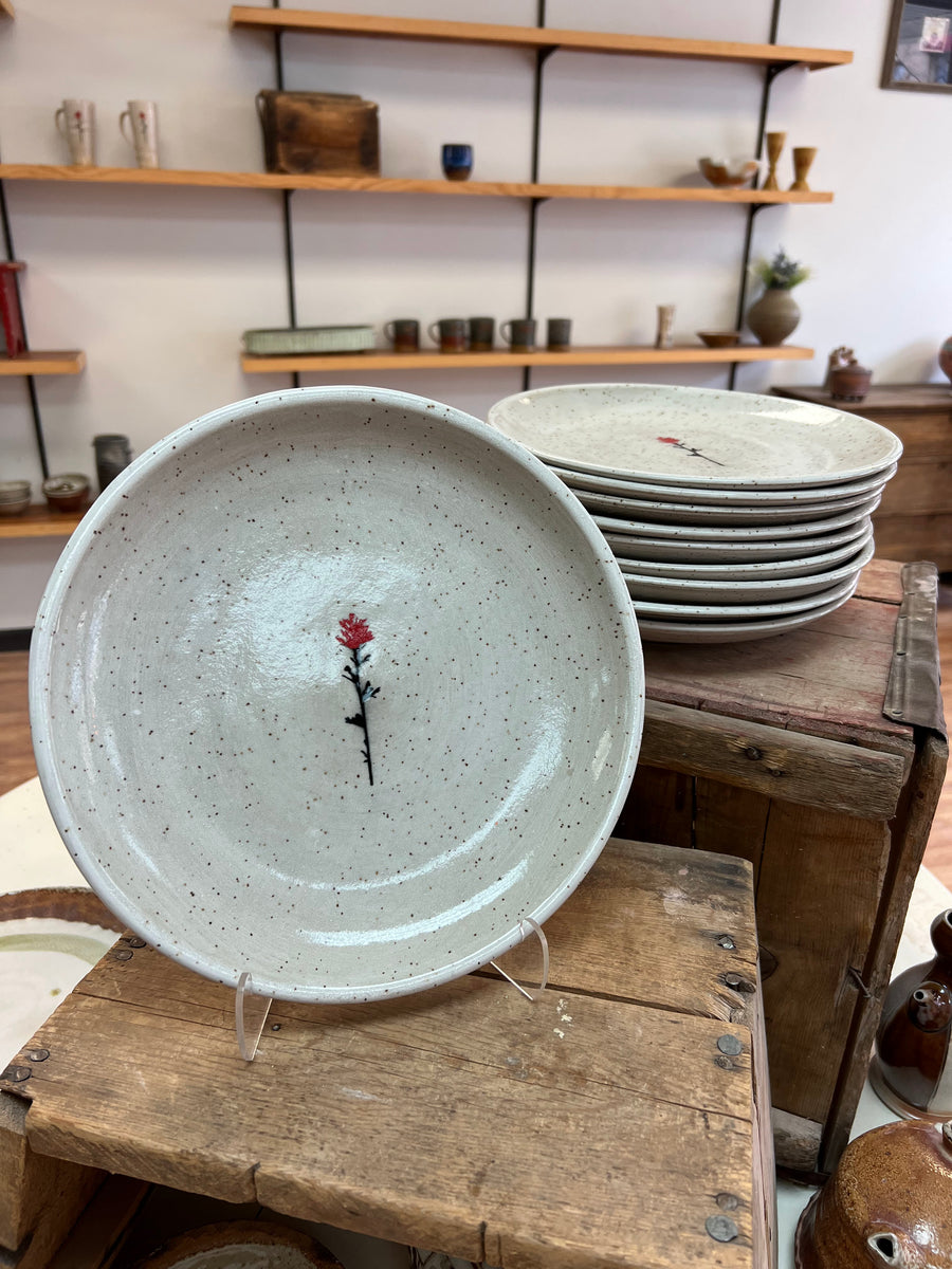 White Paintbrush Dinner Plate – Red Bison Studio