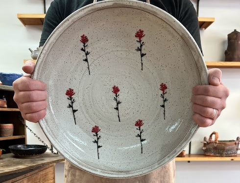 Indian Paintbrush Serving Dish - Large