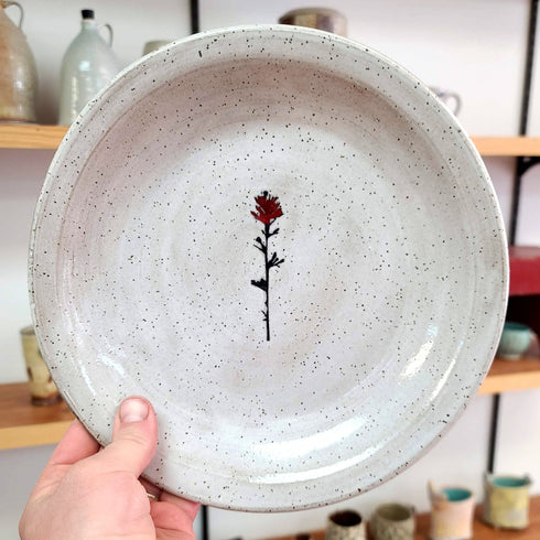 White Paintbrush Dinner Plate