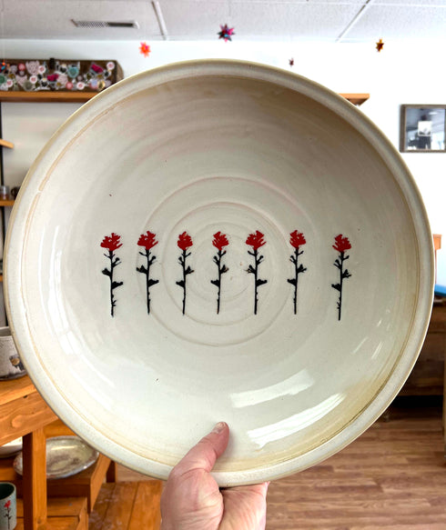 Shallow Large Prairie Fire Serving Bowl